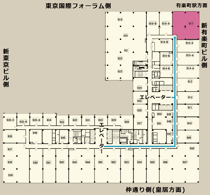 新国際ビル8階フロアマップ